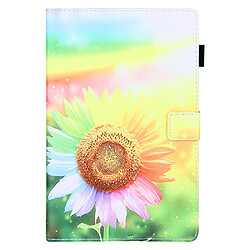 Etui en PU + TPU avec support et porte-carte tournesol pour votre Samsung Galaxy Tab A8 10.5 2021 SM-X200/X205