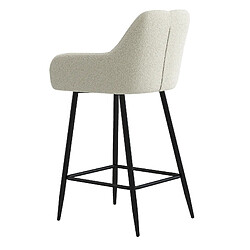 Avis Moloo LEA-Tabouret de bar en tissu bouclé Ecru et métal noir (x2)