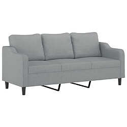 Maison Chic Ensemble de canapés 3 pcs avec coussins, Canapé droit Sofa pour Salon Gris clair Tissu -GKD823408 pas cher