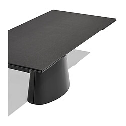 Inside 75 Table extensible 12 couverts ELLISSE 300 cm pieds métal plateau céramique noir pas cher