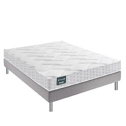 Inside 75 Ensemble Dunlopillo 160*200 cm EUGEN 2 20 cm matelas sommier déco jeu de 4 pieds gris