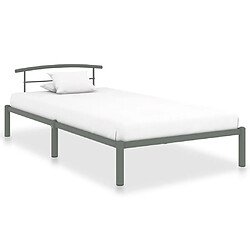 vidaXL Cadre de lit sans matelas gris métal 100x200 cm 