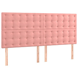 Acheter vidaXL Sommier à lattes de lit avec matelas Rose 200x200 cm Velours