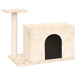 Arbre à chat,niche pour chat avec griffoir en sisal Crème 51 cm -MN83587