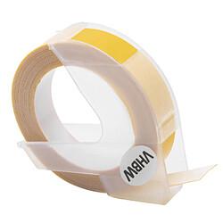 vhbw cassette ruban de marquage 3D compatible avec Motex 5500A, 5500B imprimante d'étiquette 9mm blanc sur jaune