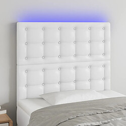 vidaXL Tête de lit à LED Blanc 90x5x118/128 cm Similicuir