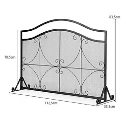 Avis Helloshop26 Pare-feu pour cheminée poêle 1 grand volets long 112 cm haut 83,5 cm en métal 20_0006767