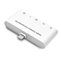 Avis Wewoo Pour MacBook, PC, ordinateur portable, smartphone Lecteur de carte 5 en 1 iPhone Lightning à USB HUB + USB-C / Type-C + 3,5 mm écouteurs + de SD + TF