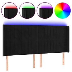 vidaXL Tête de lit à LED Noir 203x16x118/128 cm Velours