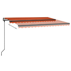 Acheter Maison Chic Auvent automatique | Store banne extérieur | Marquise avec capteur de vent LED 4x3 m Orange marron -MN88493