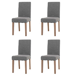 Decoshop26 Lot de 4 chaises de salle à manger dossier haut en tissu bouclé gris pieds clair 04_0007514