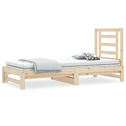 Maison Chic Lit d'appoint 2x(90x190)cm,Lit coulissant Lit de repos Bois de pin massif -GKD80202