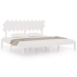 Maison Chic Lit adulte - Lit simple Cadre de lit,Structure du lit Contemporain Blanc 200x200 cm Bois massif -MN66418