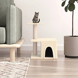 Arbre à chat avec griffoirs,niche pour chat en sisal crème 48 cm -MN39326