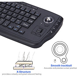 Acheter Mini clavier multimédia sans fil 2,4 GHz avec molette de souris Trackball adapté pour PC/Mac/Android TV Box, télécommande, structure X