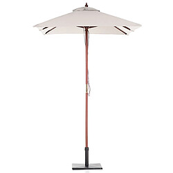 Acheter Beliani Parasol de jardin en bois avec toile blanc beige 144 x 195 cm FLAMENCO