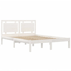 Avis vidaXL Cadre de lit sans matelas blanc 140x200 cm bois massif