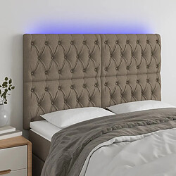 Maison Chic Tête de lit moderne à LED lumineuse pour chambre - Décoration de lit Taupe 144x7x118/128 cm Tissu -MN91488