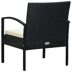 Acheter Maison Chic Chaise de jardin avec coussin - Fauteuil d'extérieur Résine tressée Noir -MN79045