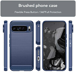 Htdmobiles Coque pour Google Pixel 9 Pro XL - housse etui silicone gel carbone + verre trempe - BLEU FONCE