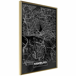 Paris Prix Affiche Murale Encadrée City Map Hamburg Dark 20 x 30 cm Or