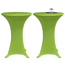 Decoshop26 Housse de table extensible 2 pcs Ø 60 cm Verte DEC022380