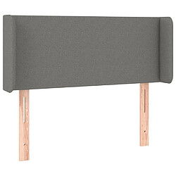 Maison Chic Tête de lit scandinave avec oreilles,meuble de chambre Gris foncé 93x16x78/88 cm Tissu -MN61296