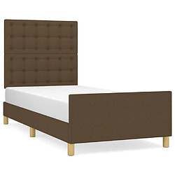 vidaXL Cadre de lit sans matelas et tête de lit marron foncé 80x200cm