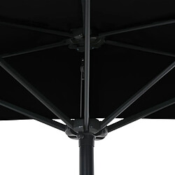 Helloshop26 Parasol demi de balcon avec mât en aluminium 270 x 135 x 245 cm noir 02_0008302 pas cher