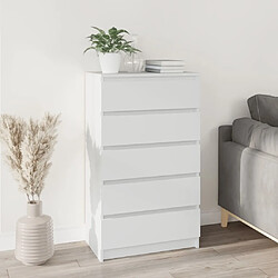 vidaXL Commode Blanc 60x36x103 cm Bois d'ingénierie 