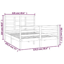 vidaXL Cadre de lit sans matelas bois massif 120x190 cm pas cher