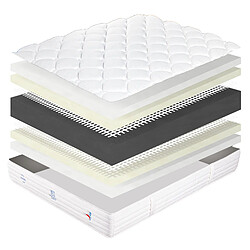 LUXURY LITERIE Matelas 160x200 cm, Patriote Mousse, 27cm, mémoire de forme , Indépendance du Couchage, Soutien ferme + 2 Oreillers pas cher