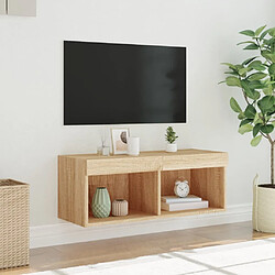 Acheter vidaXL Meuble TV avec lumières LED chêne sonoma 80x30x30 cm