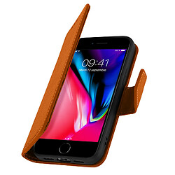 Avizar Housse iPhone SE 2022 / 2020 et 8 / 7 Cuir Porte-carte Fonction Support marron