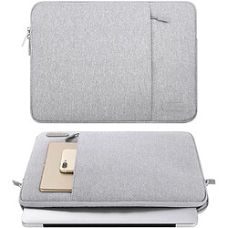 Housse de protection pour ordinateur portable compatible avec les ordinateurs portables de 13 à 13,3 pouces, avec poches Housse de protection verticale en fibre de polyester, gris