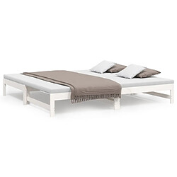 vidaXL Lit coulissant sans matelas blanc 2x(90x200) cm