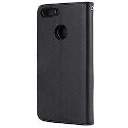 Avis Wewoo Housse Coque Pour Huawei P Smart / Enjoy 7s Étui de protection à rabat horizontal de couleur unie avec support et fentes cartes et portefeuille et cadre photo et lanière noir