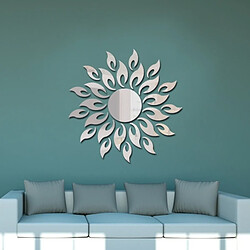 Wewoo Sticker Mural argent Tournesol Miroir Wall Chambre Salon Décoration Stickers Muraux