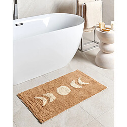 Beliani Tapis de bain 50 x 80 cm marron ESME