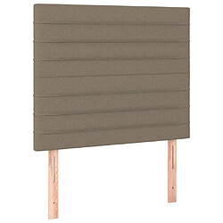 Avis vidaXL Tête de lit à LED Taupe 80x5x118/128 cm Tissu