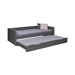 Avis Mes Lit banquette avec tiroir 90x200 cm en pin gris foncé - CHAMBERY