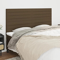 Maison Chic Lot de 4 Têtes de lit design pour chambre - Décoration de lit Marron Foncé 80x5x78/88 cm Tissu -MN97086