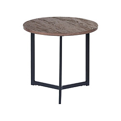 Beliani Table d'appoint teinte bois sombre et noir TIPPO