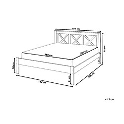 Avis Beliani Lit double en bois blanc 180 x 200 cm TANNAY