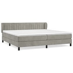 Maison Chic Lit Adulte - Lit simple Lit à sommier tapissier et matelas moelleux - Meuble de Chambre - Gris clair 200x200cm Velours -MN42124