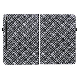 Etui en PU texture tissée avec support noir pour votre Samsung Galaxy Tab S8 Plus