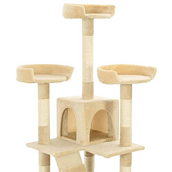 Arbre à chat avec griffoirs,niche pour chat en sisal 170 cm Beige -MN44733 pas cher