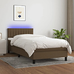 Sommier à lattes,Cadre à lattes de lit et matelas et LED pour Adulte Marron foncé 80x200cm -MN48631