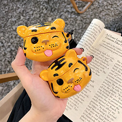 GUPBOO Airpods Coque Housse Étui Protecteur Compatible pour AirPods 3-dessin animé mignon de tête de tigre