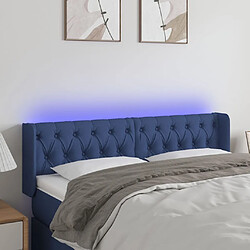 Maison Chic Tête de lit scandinave à LED,meuble de chambre Bleu 147x16x78/88 cm Tissu -MN18761